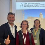 29. Friedberger Cochlea Implantat- und Hörsystem-Symposium: Dan Hilgert-Becker, Mitglied der Geschäftsführung BECKER Hörakustik, Sandra Busacker, Audiotherapeutin (DSB), HNO-Audiologieassistentin UKB und Lilia Zifle, Audiotherapeutin (DSB), HNO-Audiologieassistentin und Ausbilderin (AEVO), Teamleitung Funktionsdiagnostik und Audioverbale Therapie, UKB